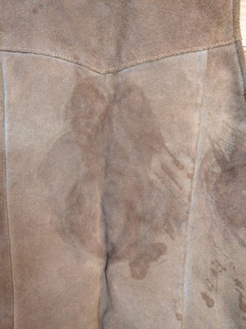 VTG Suede Leather Sherpa Vest Mens 44 SIMCO Brown Lined Snap Western FLAWED - Picture 10 of 12